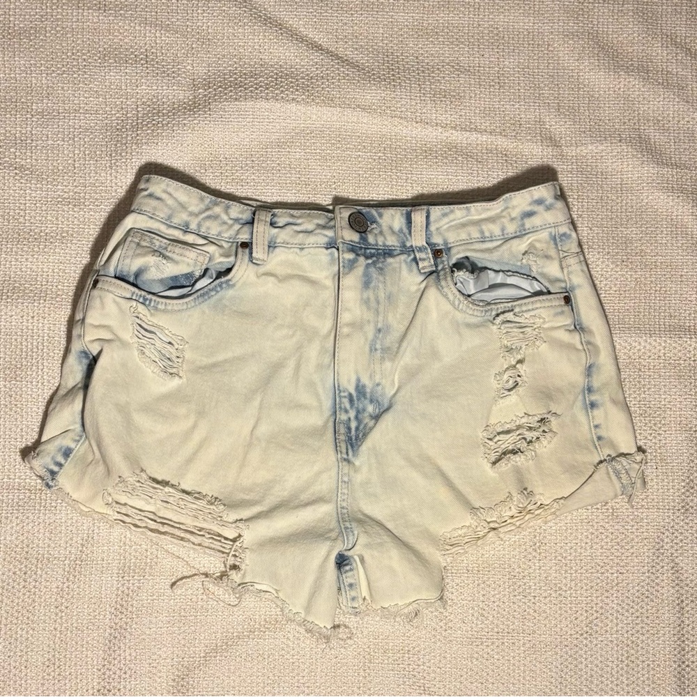 Forever 21 Blue Distressed Jean Shorts